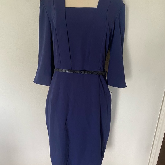 ANTONIO MELANI Navy Long Sleeve Dress 14 - Picture 1 of 9